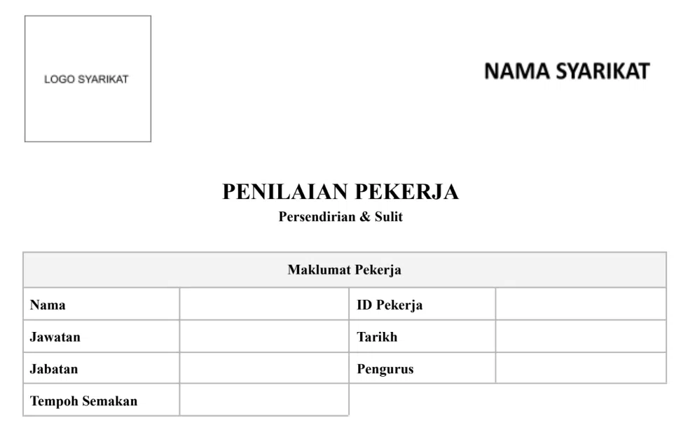 Borang penilaian pekerja